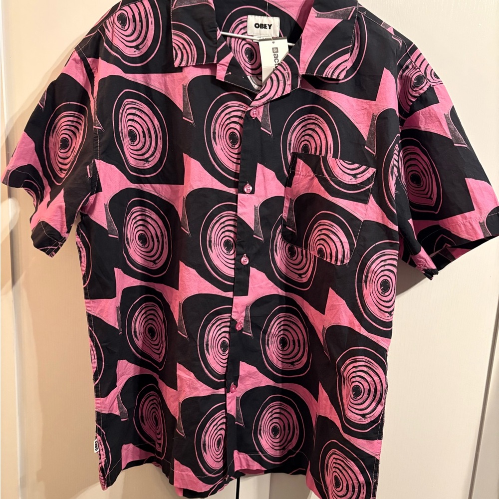 Obey Black and Pink Lankershim Woven Wild Rose Multi